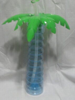 Blue Palm Tree Light Up Tumbler – Plastic Cup - Party Drinkware